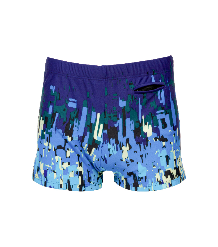 Blue digital squares mix advanced swimming shorts