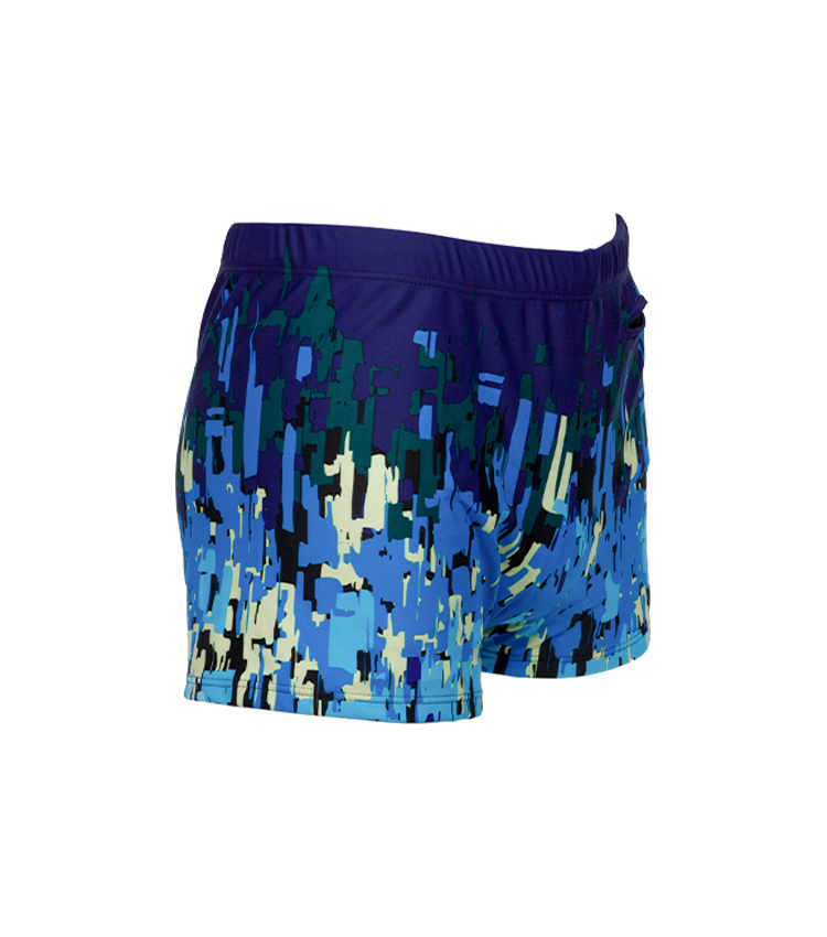 Blue digital squares mix advanced swimming shorts