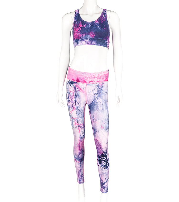 Woman Yoga Wear Sexy Women's two pieces Set Sports Bra Running Leggings Tie-Dye Yoga Set