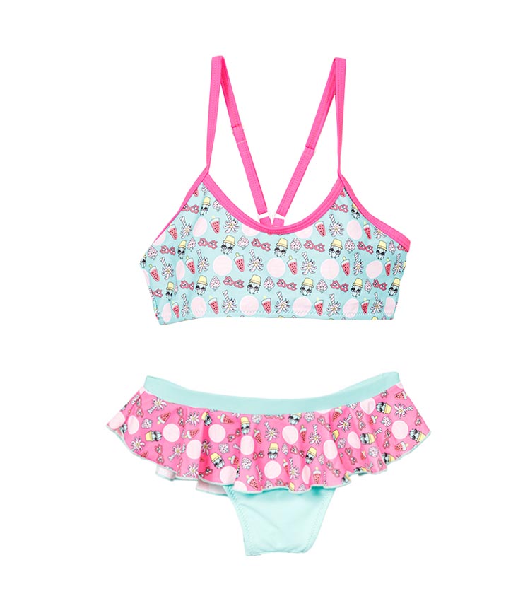 Frilly split children‘s swimsuit set 